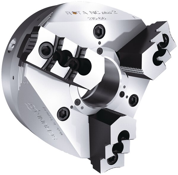 ROTA NC plus 2 3-jaw power chuck with through-hole - The whole 