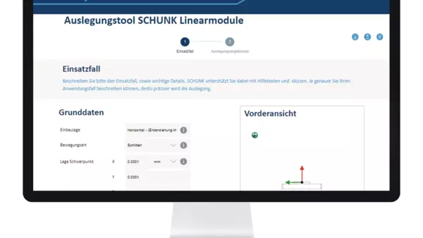 Produktbild – Auslegungstool Achsen