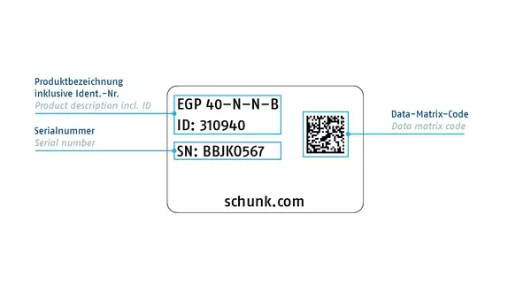 SCHUNK – serializácia typových štítkov
