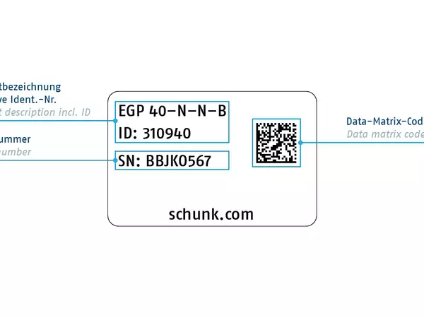 SCHUNK - Serializace štítku výrobku