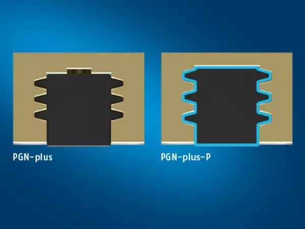 Representación de corte de guía deslizante multidentada PGN-plus-P 